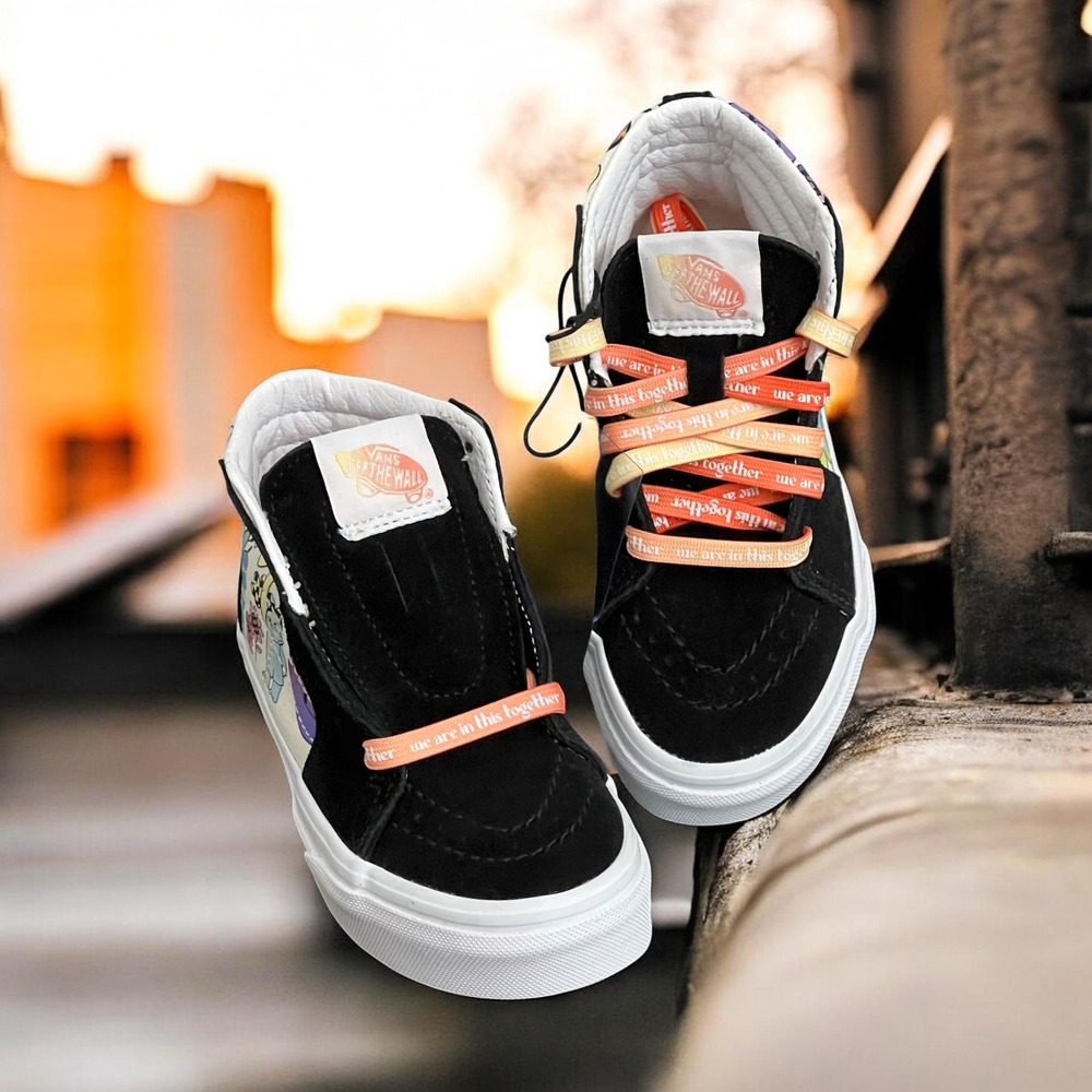 Vans Sk8-Hi Cultivate Care Kids 10.5 Black Multi High Top Sneakers VN000D5F8C3 - Picture 12 of 12